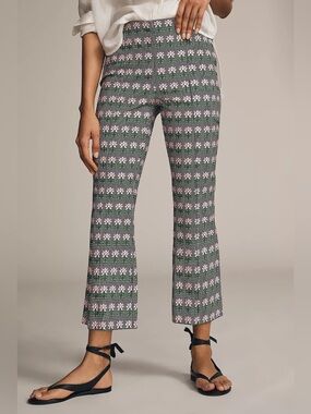 The Margot Kick-Flare Crop Pants by Maeve: Floral Houndstooth Edition Size XS